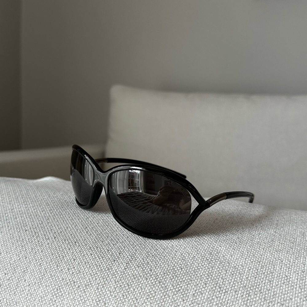 Tom Ford Jennifer Soft Oval Shaped Sunglasses Dark Gray/Blue Gradient 100 UV